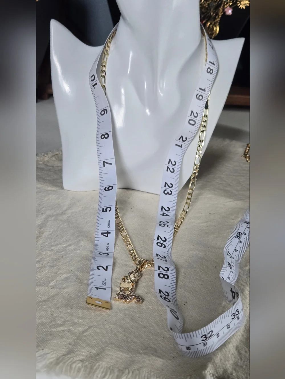 Layered Gold Figaro Necklace with Pendant - Women Jewelry - Picture 7 of 7